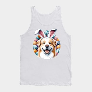 Danish-Swedish Farmdog Celebrates Easter with Bunny Ears Tank Top